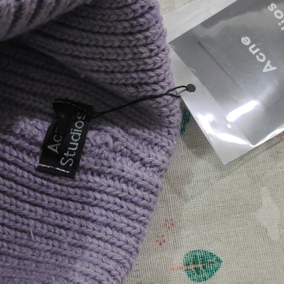 Acne Studios Purple Wool Knit Hat - Picture 7 of 8